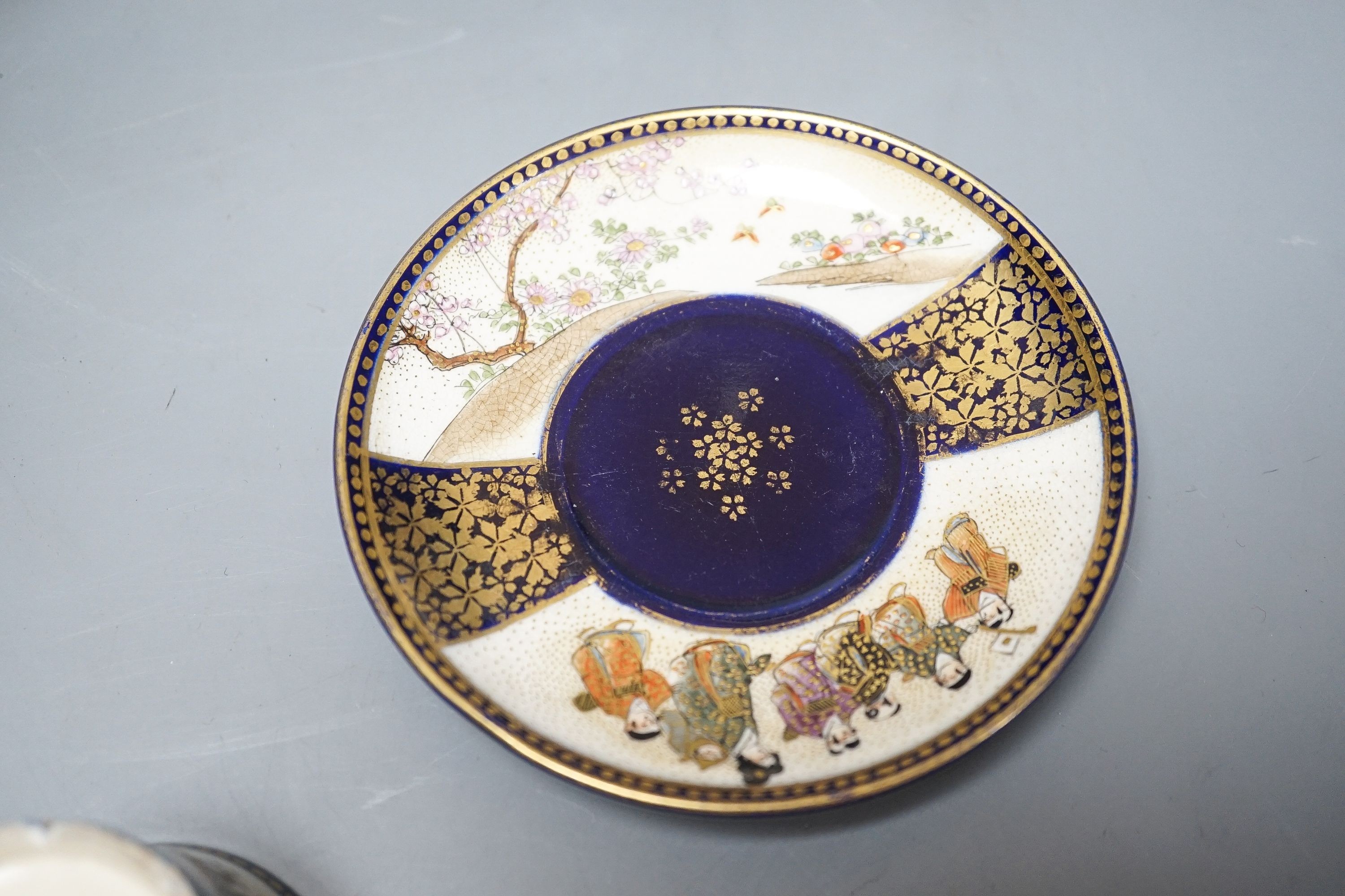 A group of Japanese ceramics and cloisonne enamel wares 19cm